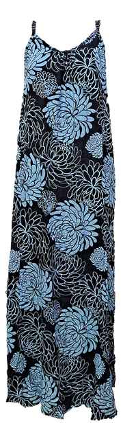 Secret Beach - Bali Dress - Long - Chrysanthemum - Black / Turquoise