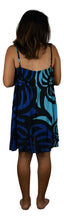 Bali Dress Short - Monstera - Blue/Lt Blue