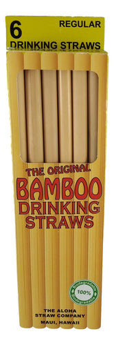 6 PACK BAMBOO STRAW - Smoothie/Boba Tea - 20 cm