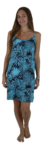 Secret Beach - Bali Dress - Chrysanthemum - Black / Turquoise