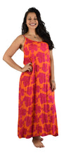 Bali Long Dress - New Hibiscus - Red / Orange