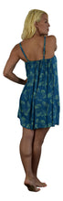 Secret Beach- Bali Dress - Short -  New Hibiscus - Palace Blue / Nile Green