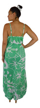 Aloha Royale - Bali Dress- Long - Hawaiian Hibiscus - Green