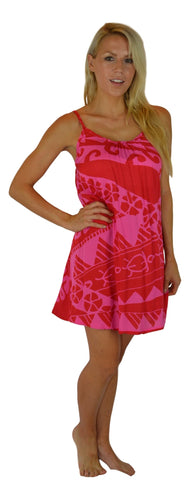 Aloha Royale - Bali Dress - Short - Holoholo - Red and Pink