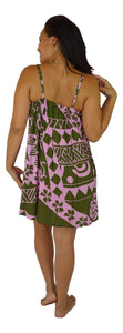 Aloha Royale - Bali Dress - Short - Holoholo - Pink and Olive