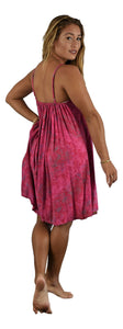 Aloha Royale - Short Bali Dress - Batik Pineapple - Pink