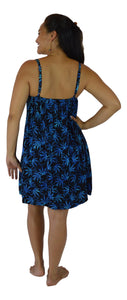 Aloha Royale - Short Bali Dress - Batik Ganja - Black and Blue