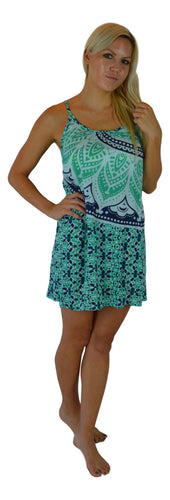 Holoholo - Bali Dress  - Mandala - Green - Short