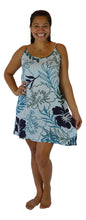 Holoholo - Bali Dress - Paradise Hibiscus - Blue - Short