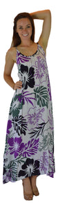 Holoholo - Bali Dress - Paradise Hibiscus - Purple - Long
