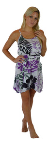 Holoholo - Bali Dress - Paradise Hibiscus - Purple - Short