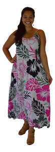 Holoholo - Bali Dress - Paradise Hibiscus - Pink - Long