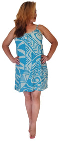 Bali Dress - Short - Tribal - Blue-White