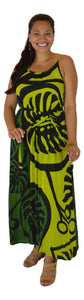 Holoholo - Bali Dress - Long - Monstera - Green