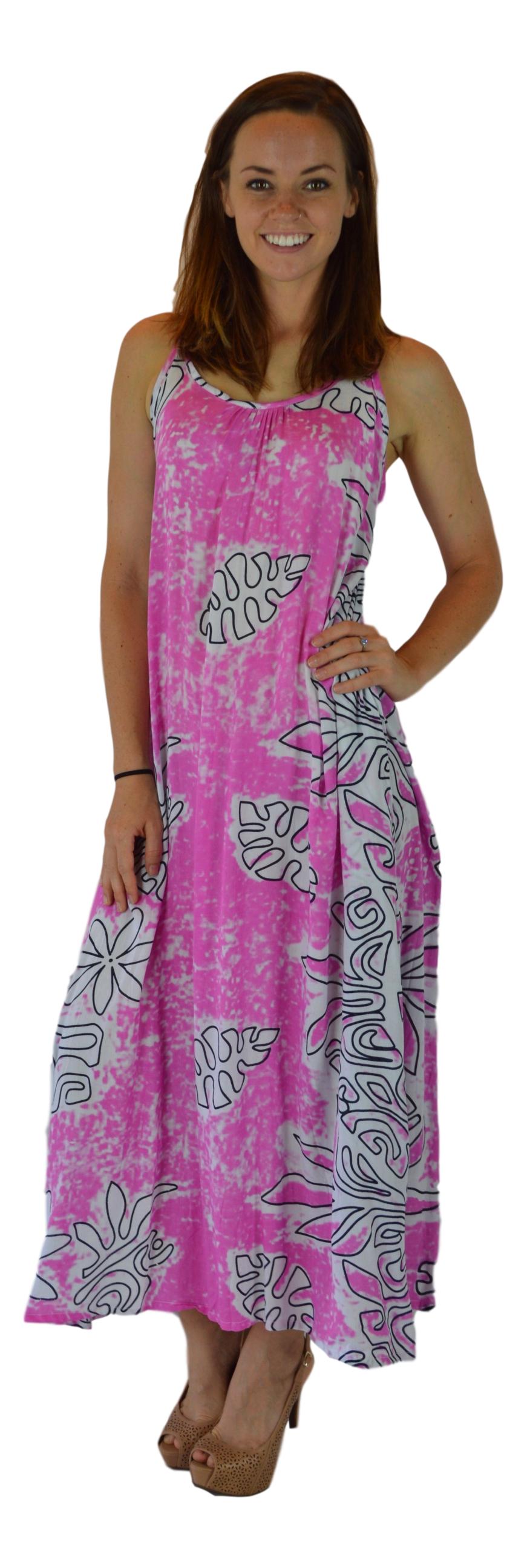 Holoholo - Bali Dress - Long - Tahitian - Pink