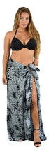 Secret Beach - Sarong - Full - Chrysanthemum - Black & Harbor Mist