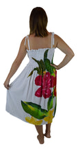 Island Style - Batik Dress  - White w/ Hibiscus Design
