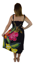 Island Style - Batik Dress  - Black w/ Hibiscus Design