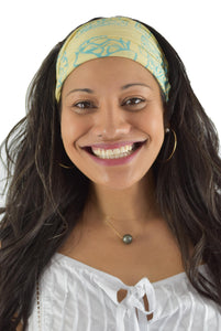 Headband Scrunchie Set - Tiki - Cream and Turquoise