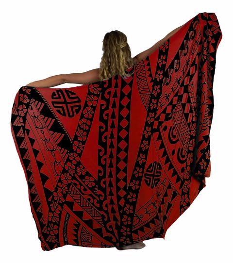 Sarong - Full - Holoholo - Red and Black