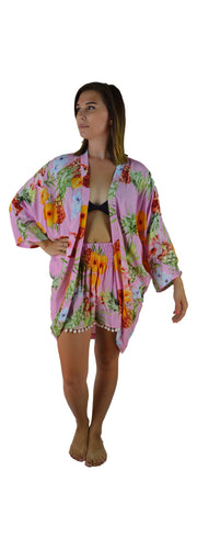 Secret Beach - Jacket - Hibiscus Pineapple - Pink