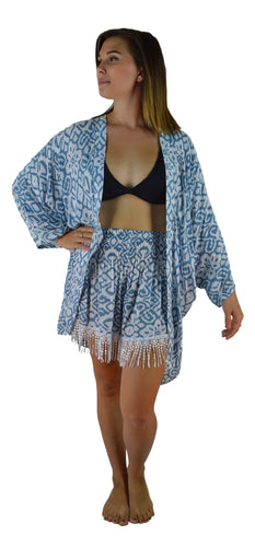 Secret Beach - Kula Jacket - Large Ikat - Slate