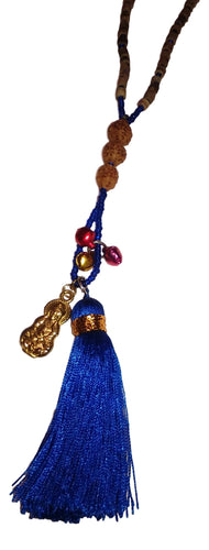 Jewelry - Mala Necklace with Buddha, Bells, and Tassel - Blue