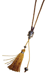 Jewelry - Mala Necklace with Buddha and small beads - Orange