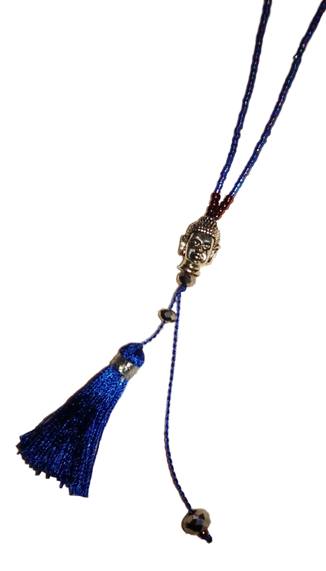Jewelry - Mala Necklace with Buddha and small beads - Blue