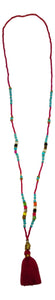 Jewelry - Colorful Mala Necklace with Buddha and small beads - Red