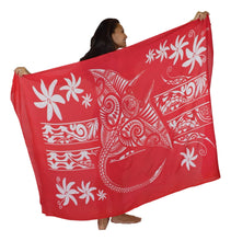 Island Style - Manta Tiare Sarong - Full-Size - Red / White