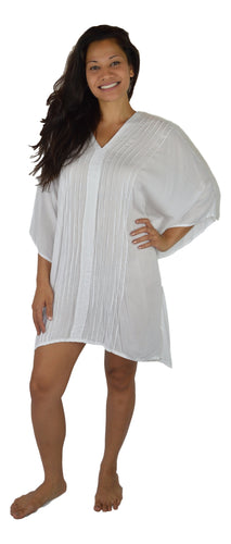 Secret Beach - Poncho w/Pintuck - Solid - White