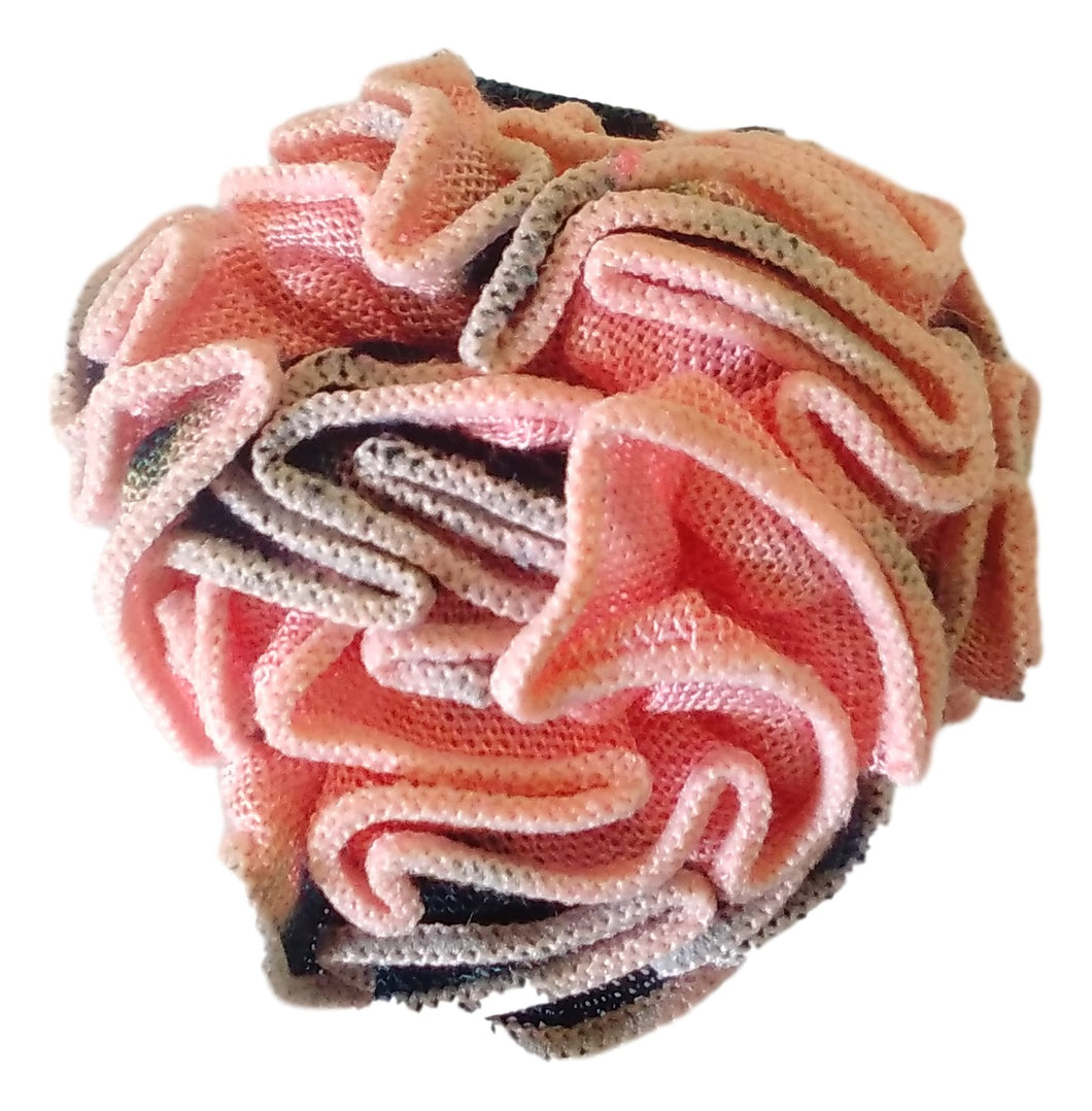 Aloha Royale - Pin - Fabric Flower - Ripple - Pink / Charcoal