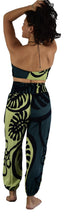 Island Style - Bali Pants With Bandeau Top - Monstera (Black and Grey )