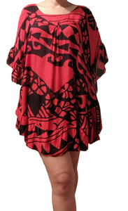 Ruffle Cover up - Holoholo - Red and Black