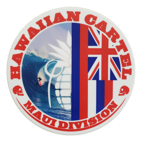 Sticker - Hawaiian Cartel Surfer - 4 inch circle