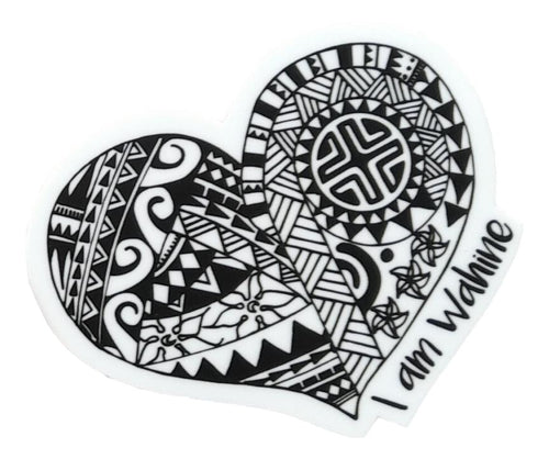 Sticker - I am Wahine - Black and White - 3 inch