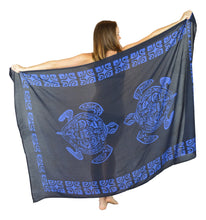 Island Style - Tahitian Turtle Sarong - Full - Black / Blue