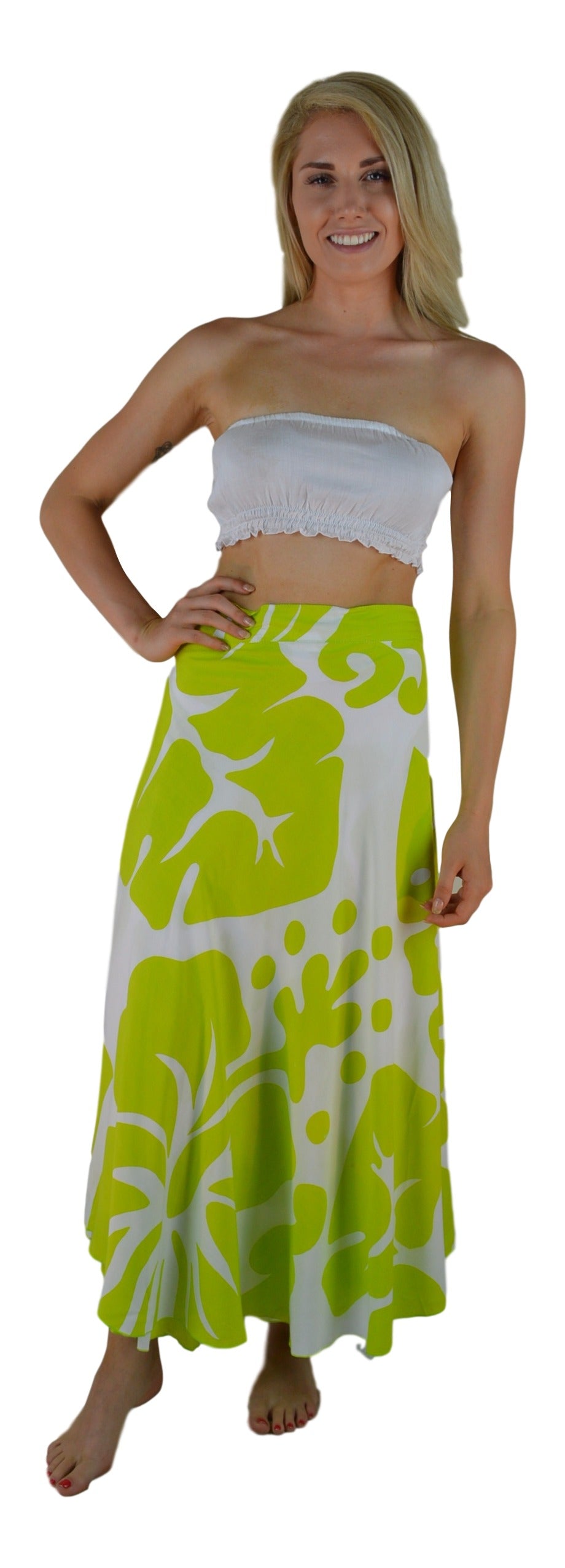 Island Style - Hibiscus Wrap Skirt - Green